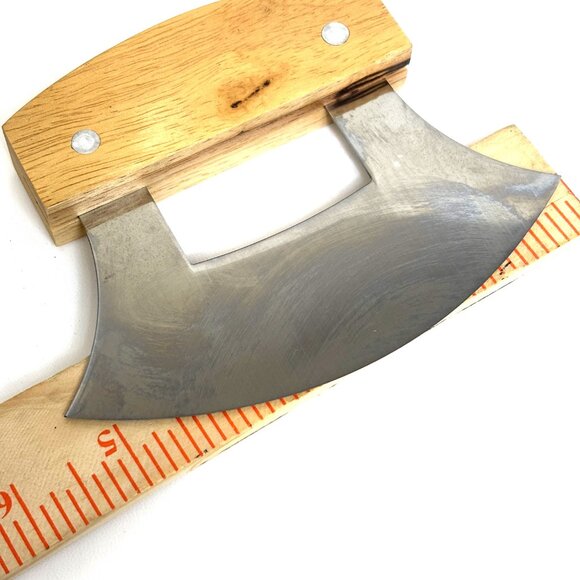 Alaskan Ulu Knife & Display Wood Stand and Handle - Picture 6 of 8